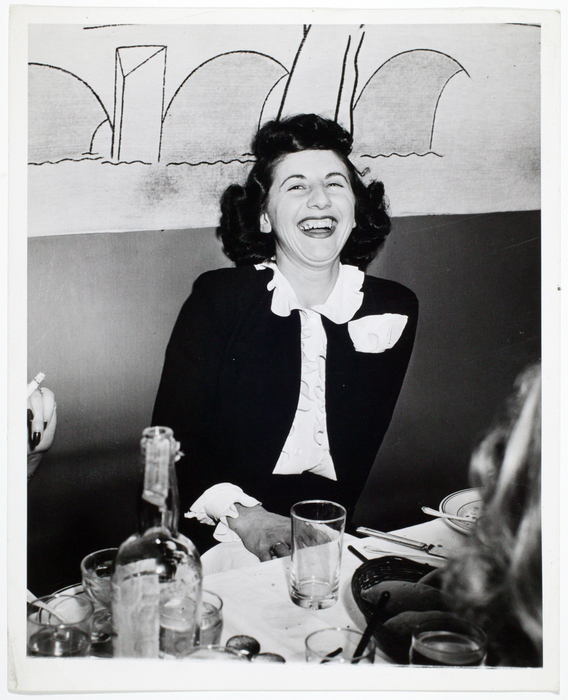 [Woman in a Grenwich Village restaurant]