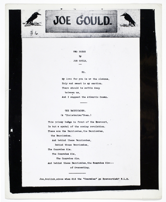 [Two Poems By Joe Gould]