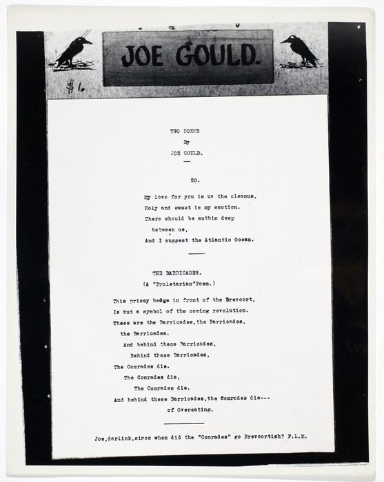 [Two Poems By Joe Gould]