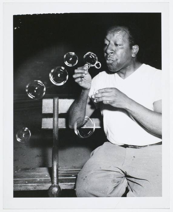 Blowing soap bubbles is fun too...