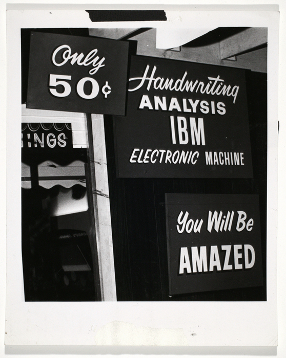 [Handwriting Analysis, IBM Electronic Machine, Only 50¢, You Will Be Amazed]