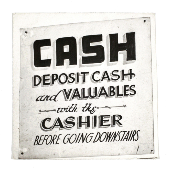 [Cash, Deposit Cash and Valuables with the Cashier before Going Downstairs]