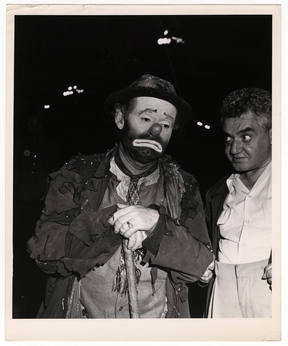 [Emmett Kelly and Weegee]