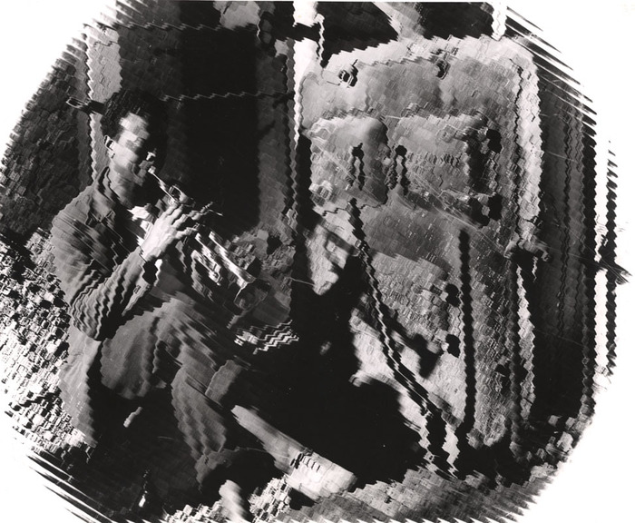 [Janitor playing trumpet in furnace basement distortion]