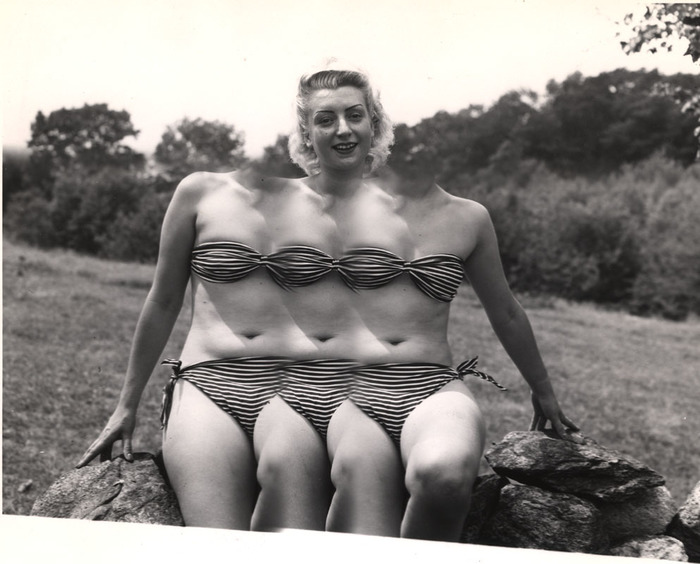 Blonde model posing out-of-doors