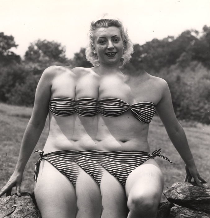 Blonde model posing out-of-doors