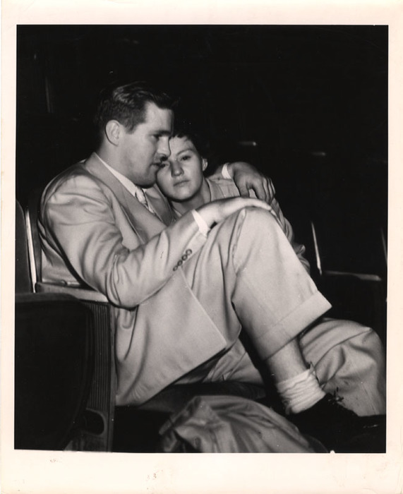 Woman and man in a movie theater