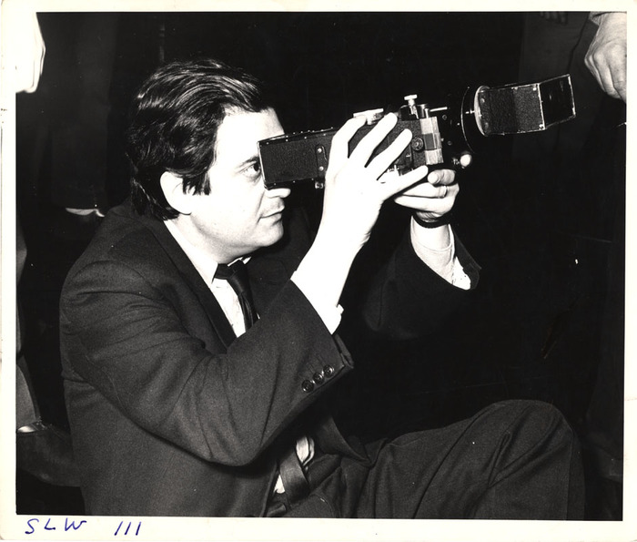 [Stanley Kubrick directing his film "Dr. Strangelove or: How I Learned to Stop Worrying and Love the Bomb"]