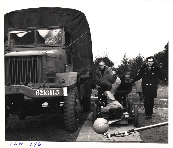 [Stanley Kubrick directing his film "Dr. Strangelove or: How I Learned to Stop Worrying and Love the Bomb"]