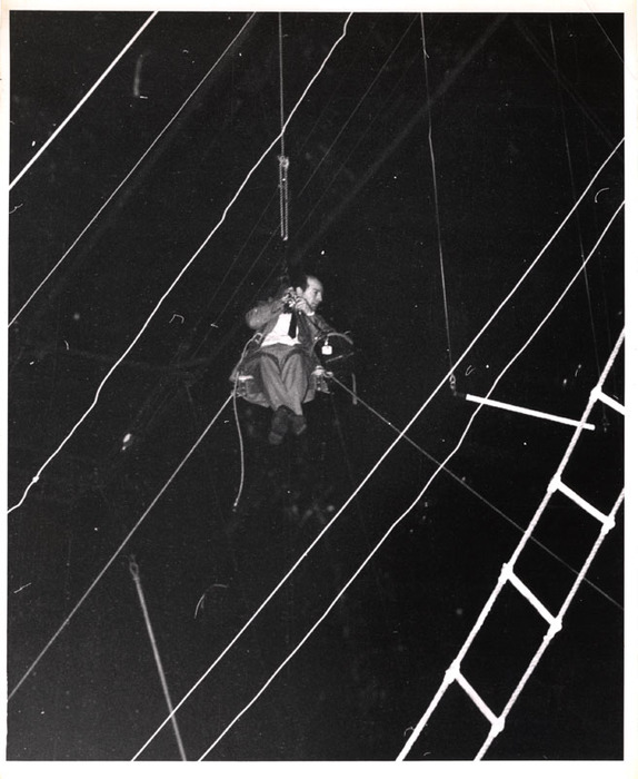 Photographer in the air at the circus