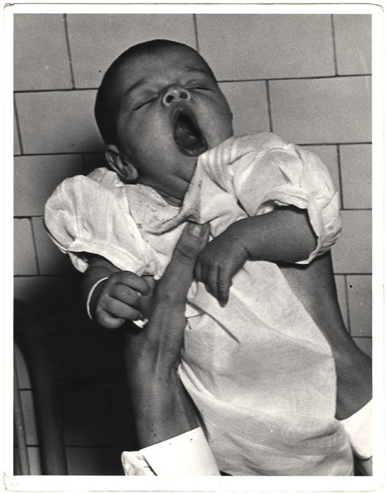 [Two-week-old abandoned girl, Foundling Home, New York]