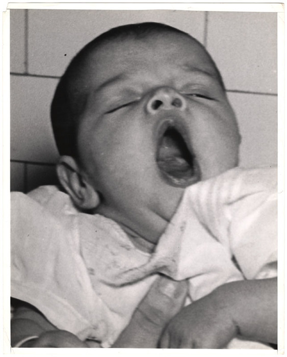 [Two-week-old abandoned girl, Foundling Home, New York]