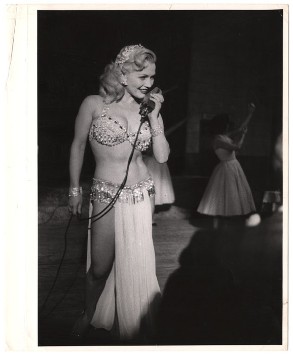 Showgirl with microphone