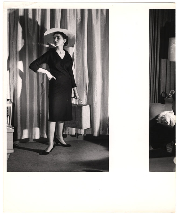 Model with hat and bag