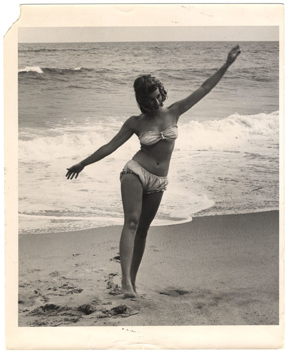 Model, Patricia Parker, at the beach