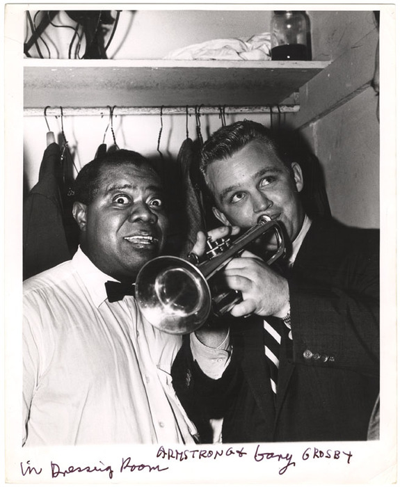 Armstrong + Gary Crosby in Dressing Room