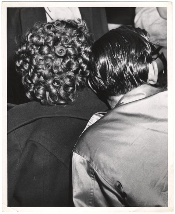 Back of woman and man