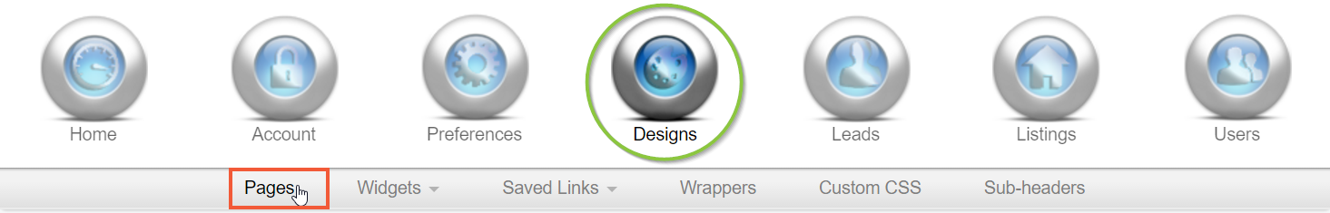 pages navigation