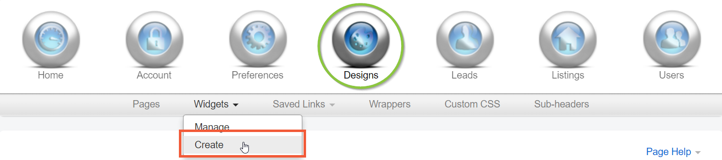 Widget Create Nav