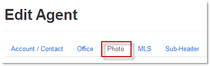 Edit Agent Photo Tab