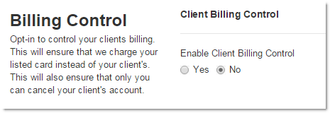 Billing Control