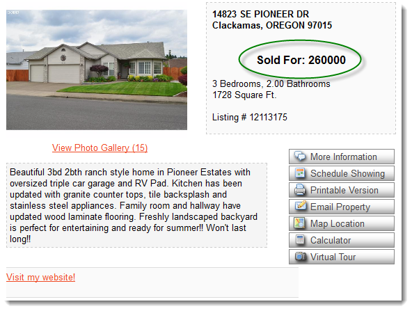 Updated listing