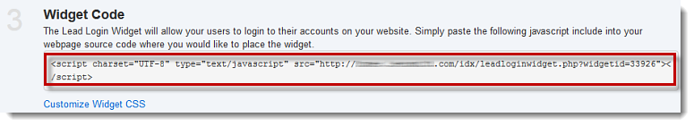 Widget code