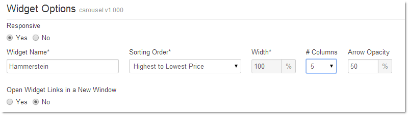 Widget Options