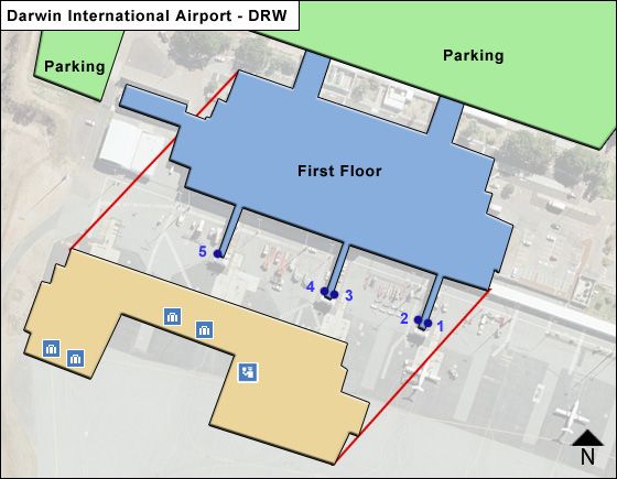 Darwin International DRW Terminal Map