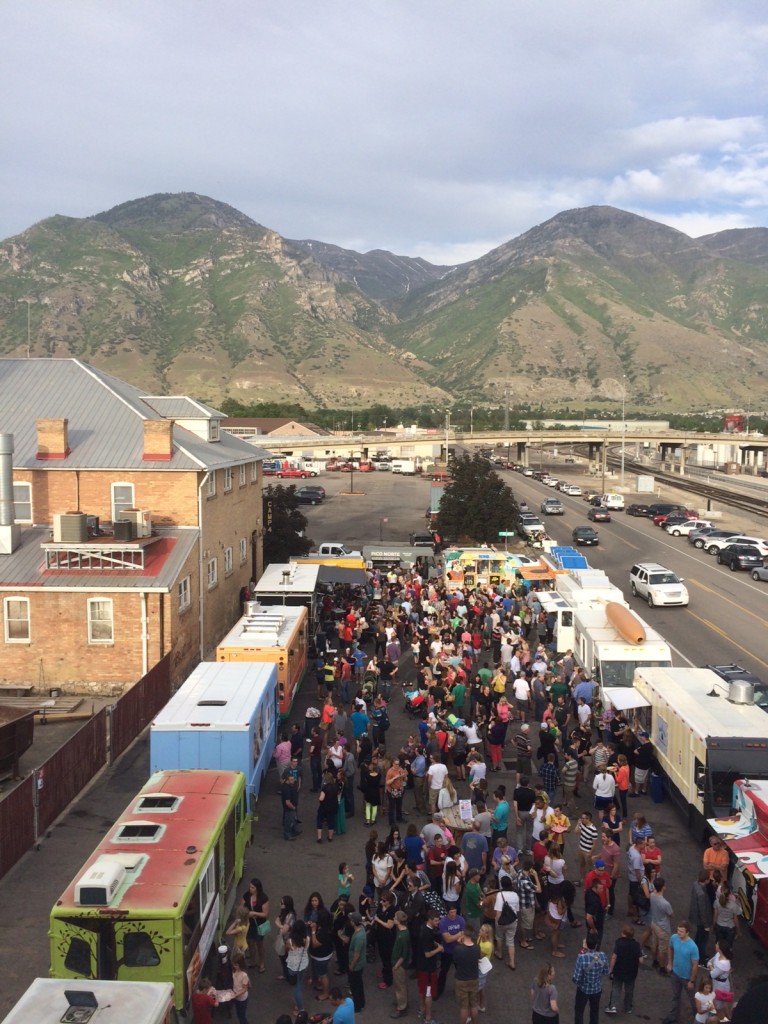 The Food Truck Roundup in Provo, held every Thursday at the Startup Building, 560 S. 100 West, is a popular event. (Photo by Courtney Taylor)