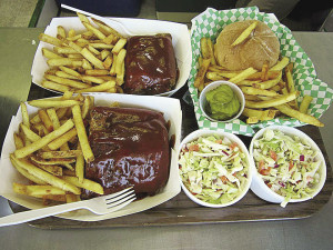 Slow-cooked ribs, seasoned fries and homemade slaw. | SUBMITTED