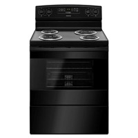 Amana 30" Freestanding Electric Range Coil Top, Clock, Timer, Window, Self Clean, ACR4303MFB, Black