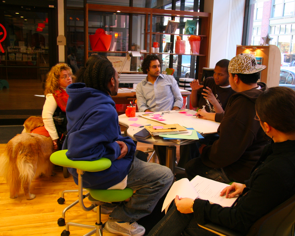 People discussing design
