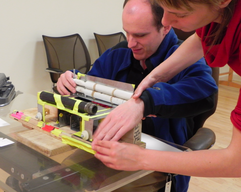 A blind user testing a prototype