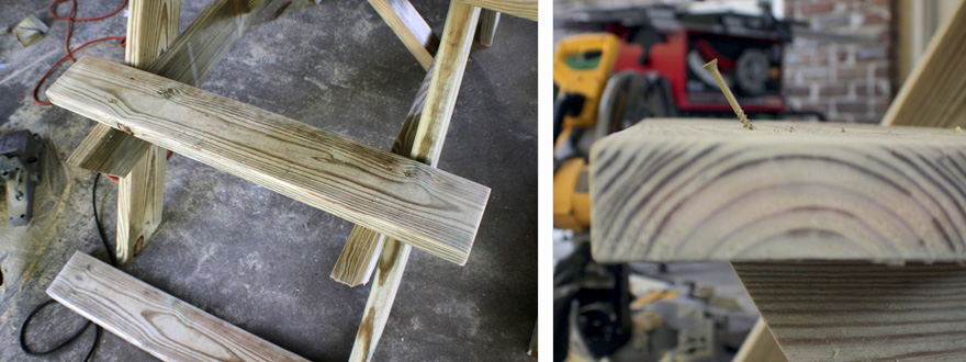 Make sure to angle the screw inwards, for the outside seat attachment.