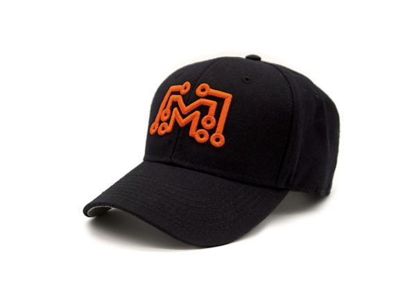 Raised Stitch Logo Snapback — Orange on Black - Image 3