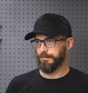 Logo Trucker Hat — Black/Black