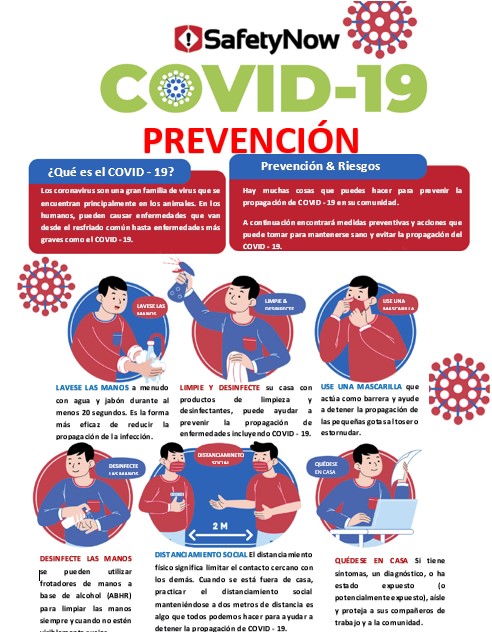 Covid-19 Prevention Flyer - Spanish - SafetyNow ILT