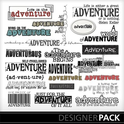 Digital Scrapbooking Kits | Adventure Word Art Pack | Word Design
