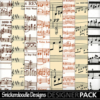 Digital Scrapbooking Kits | Music Sheets-(Snicker) | Everyday, Music