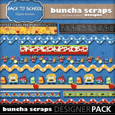 Digital Scrapbooking Kits | Back To School Borders-(BASDG) | School | MyMemories
