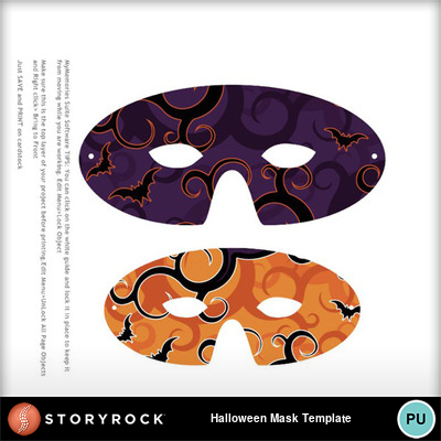 Digital Scrapbooking Kits | Halloween Mask Template-(StyRock ...