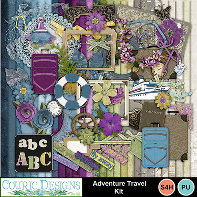 Digital Scrapbooking Kits | Adventure Travel-(Couric) | Family, Friends