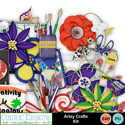 Digital Scrapbooking Kits | Artsy Crafts Kit-(Couric) | Craftable