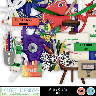 Digital Scrapbooking Kits | Artsy Crafts Kit-(Couric) | Craftable
