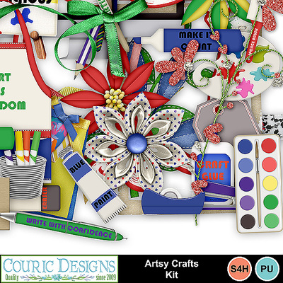 Digital Scrapbooking Kits | Artsy Crafts Kit-(Couric) | Craftable