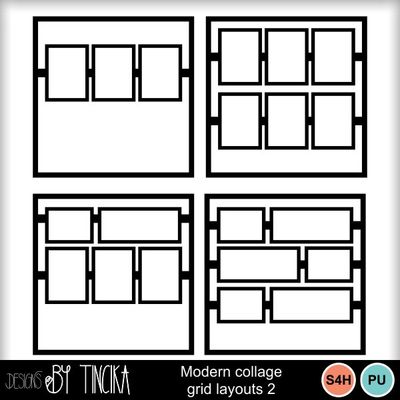 Digital Scrapbooking Kits | Modern collage grid layouts 2-(TINCIKA ...