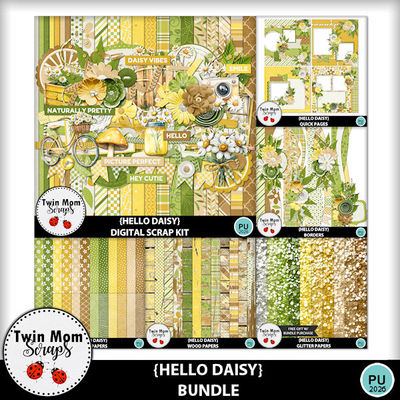Digital Scrapbooking Kits | Hello Daisy BUNDLE-(TwinMom