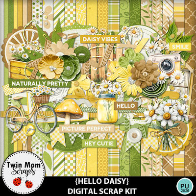 Digital Scrapbooking Kits | Hello Daisy BUNDLE-(TwinMom