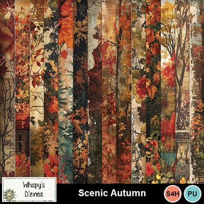 Digital Scrapbooking Kits | Scenic Autumn Paper Pack-(Whispy) | Nature ...